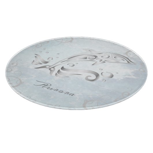 Grey Dolphin Personalisiert Cutting Board Schneidebrett (Ecke)