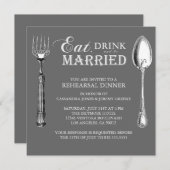 Grey - Eat Drink und Verheiratete Probe einladen Einladung (Vorne/Hinten)