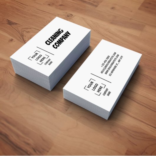 Grey Elegant Minimalist Cleaning Company  Visitenkarte