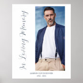 Grey Elegant Minimalist Memorial Photo Funeral Poster (Vorne)