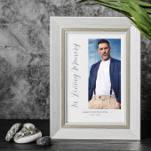 Grey Elegant Minimalist Memorial Photo Funeral Poster