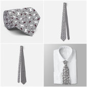 Grey Geo Star & Triangle Pattern Tie Krawatte