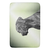 Grey Geometric Dog auf Green Badematte (Vorderseite Vertikal)