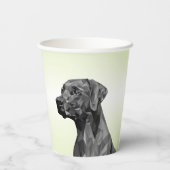 Grey Geometric Dog auf grün Pappbecher (Rückseite)
