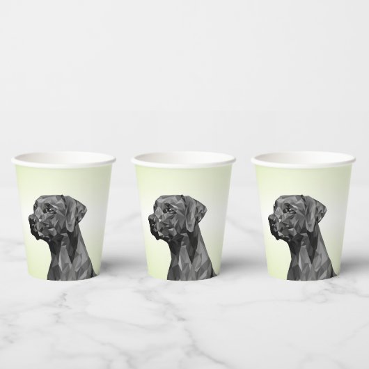 Grey Geometric Dog auf grün Pappbecher (Multi)