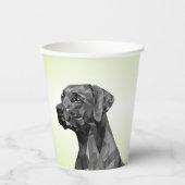 Grey Geometric Dog auf grün Pappbecher (Vorderseite)