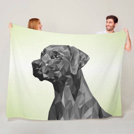 Grey Geometric Dog Green Fleecedecke (Beispiel)