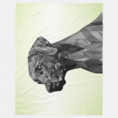Grey Geometric Dog Green Fleecedecke (Vorderseite)