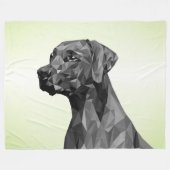 Grey Geometric Dog Green Fleecedecke (Vorderseite (Horizontal))