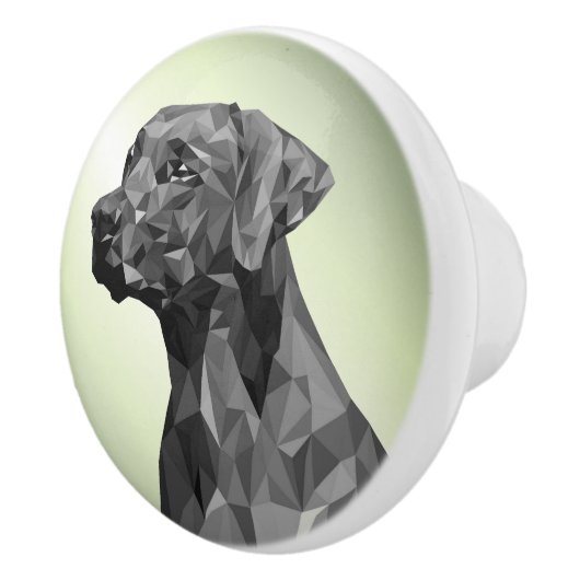 Grey Geometric Dog grün Keramikknauf (Rechts)