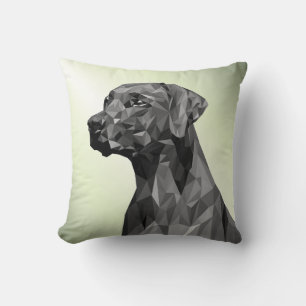 Grey Geometric Dog grün Kissen