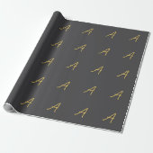 Grey Gold Color Monogram Professional Geschenkpapier (Ungerollt)