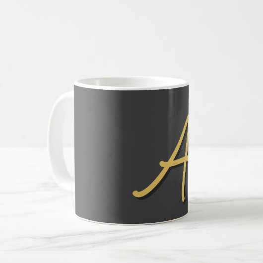 Grey Gold Color Monogram Professional Kaffeetasse (Vorderseite Links)