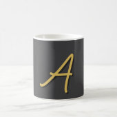 Grey Gold Color Monogram Professional Kaffeetasse (Mittel)