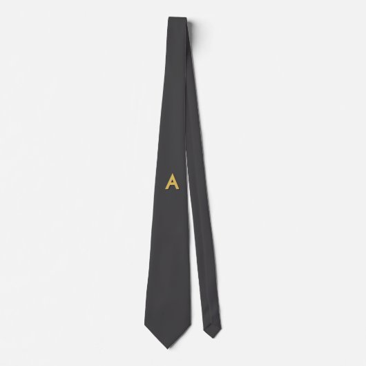 Grey Gold Color Monogram Professional Krawatte (Vorderseite)
