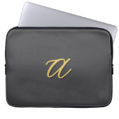 Grey Gold Color Monogram Professional Laptopschutzhülle (Vorderseite)