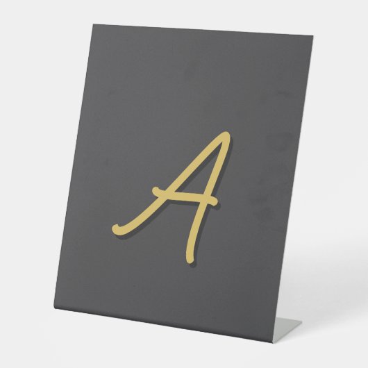 Grey Gold Color Monogram Professional Sockelschild (Vorderseite)