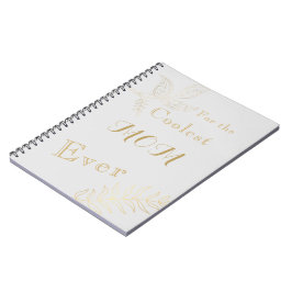 Grey Gold Coolest Mom Ever Spiral Foto Notebook Notizblock