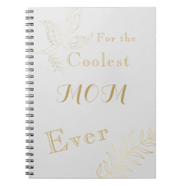 Grey Gold Coolest Mom Ever Spiral Foto Notebook Notizblock