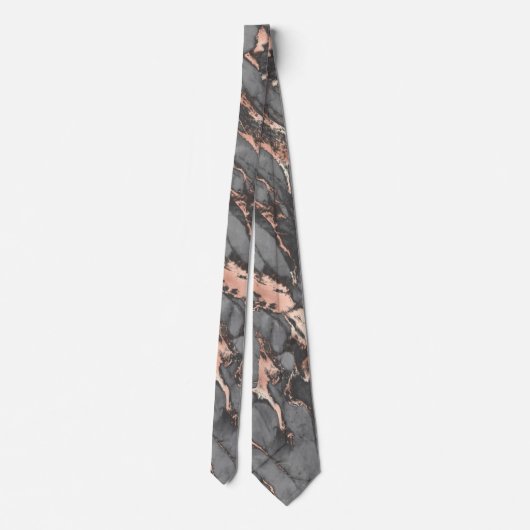 Grey gold rose marble modern design krawatte (Rückseite)