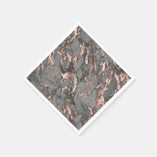 Grey gold rose marble modern design serviette (Ecke)