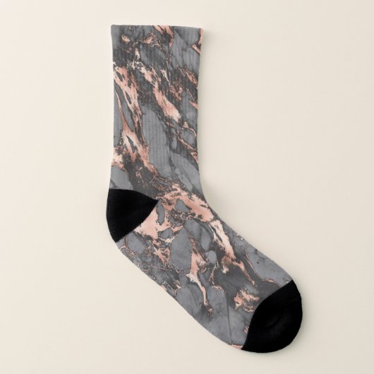 Grey gold rose marble modern design socken (Links - Innen)