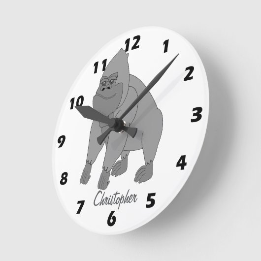 Grey Gorilla Design Personalised Runde Wanduhr (Winkel)