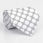 Grey Gray Jumbo Polka Dots Custom Necktie Krawatte<br><div class="desc">Make a bold statement with this custom necktie featuring vibrant jumbo polka dots. Perfect for adding a touch of playful elegance to any outfit, this necktie is a unique and eye-catching accessory that’s sure to turn heads. Whether you’re dressing up for a special occasion or adding some personality to your...</div>
