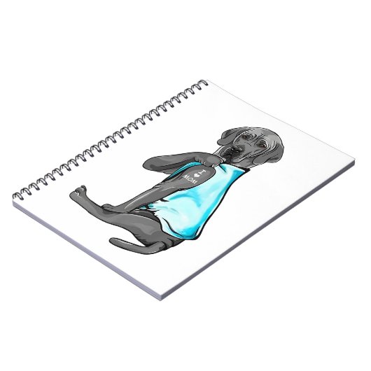 Grey Great Dane Tattoos I Liebe Mama Sitzen Gesche Notizblock (Linke Seite)