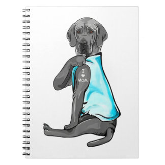 Grey Great Dane Tattoos I Liebe Mama Sitzen Gesche Notizblock