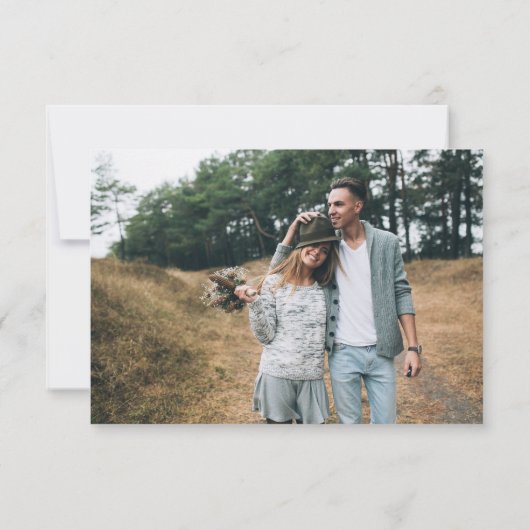 Grey Green Foliage Wedding speichert die Datumskar Einladung (Rückseite)