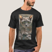 Grey Green Mit Augen Cat T - Shirt (Vorderseite)