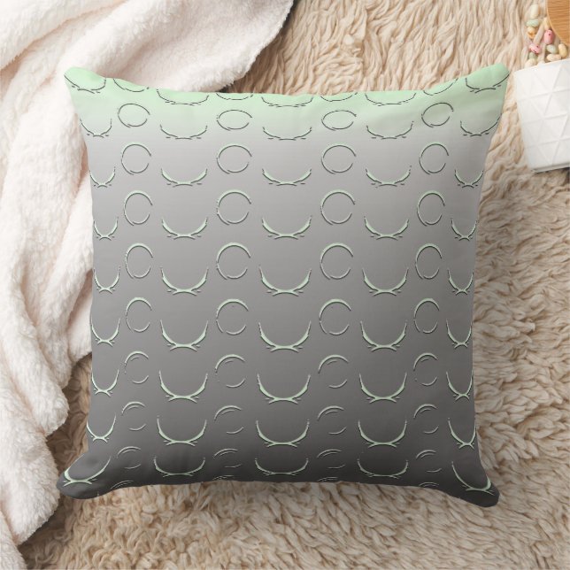 Grey Green Ombre und Partial Circles Kissen (Decke)