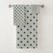 Grey Green Polka Dot Badhandtuch Set (Insitu)