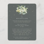 Grey Green Snowberry+Eucalyptus Bouquet Empfang Begleitkarte (Vorderseite)