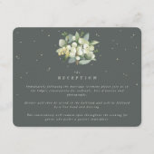 Grey Green Snowberry+Eucalyptus Bouquet Empfang Begleitkarte (Vorderseite)