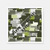 Grey Green Urban Camouflage Paper Napkins Serviette (Vorderseite)