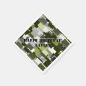 Grey Green Urban Camouflage Paper Napkins Serviette (Ecke)