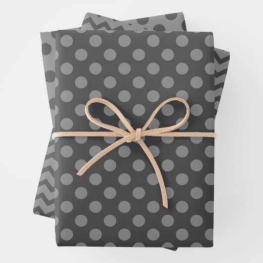 Grey & Grey Multi-Pattern Wrapping Paper Sheets Geschenkpapier Set