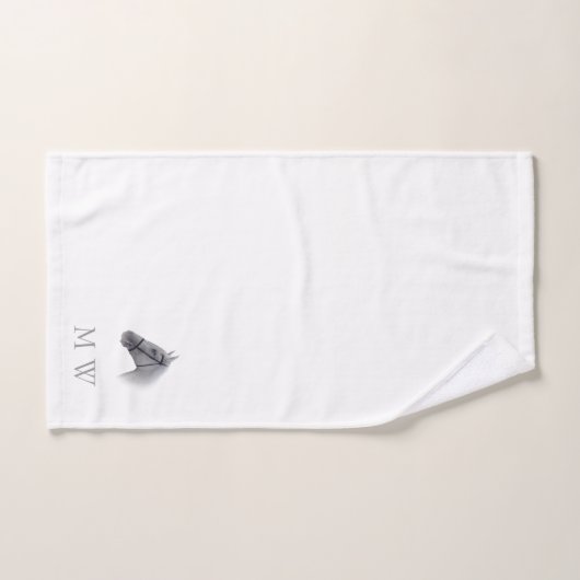 Grey Horse Design Monogrammed Badhandtuch Set (Handtuch)
