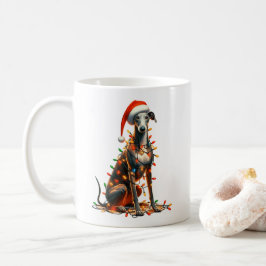 Grey Hound Dog Welpe Weihnachten Kaffeetasse