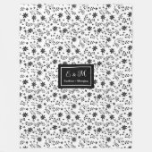 Grey Hues Floral Blanket Modern Custom Name Style Fleecedecke (Vorderseite)