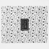 Grey Hues Floral Blanket Modern Custom Name Style Fleecedecke (Vorderseite (Horizontal))