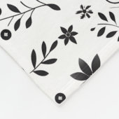 Grey Hues Floral Blanket Modern Custom Name Style Fleecedecke (Ecke)