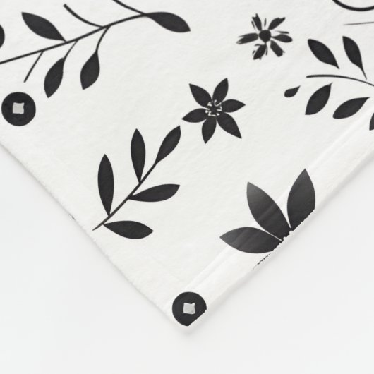 Grey Hues Floral Blanket Modern Custom Name Style Fleecedecke (Ecke)