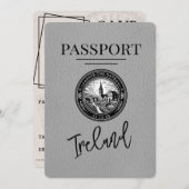 Grey Ireland Passport Save the Date (Vorne/Hinten)