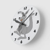 Grey Kangaroo Design Runde Wanduhr (Winkel)