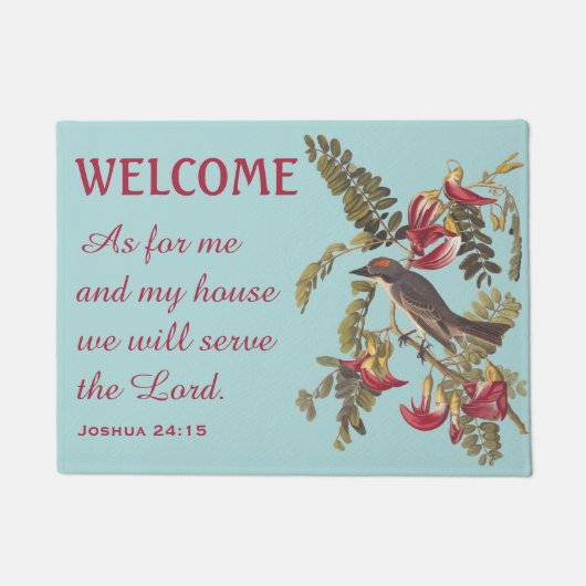 Grey Kingbird und Bible Verse Doormat Fußmatte (Vorderseite)