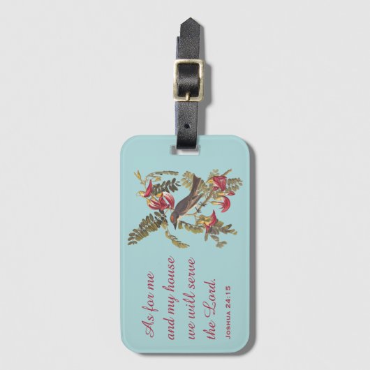Grey Kingbird und Bible Verse Gepäckanhänger (Vorderseite Vertikal)