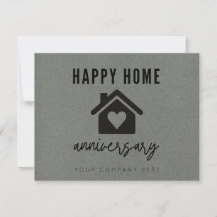 Grey Kraft Paper Happy Zuhause Anniversary Realty Karte